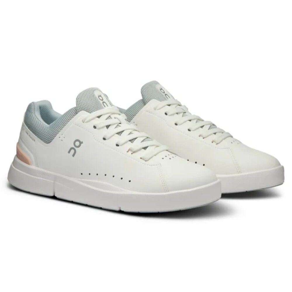 SZ 9 On Women's Roger Advantage 2 Sneakers White/ Rose Hip / Gray  EUC